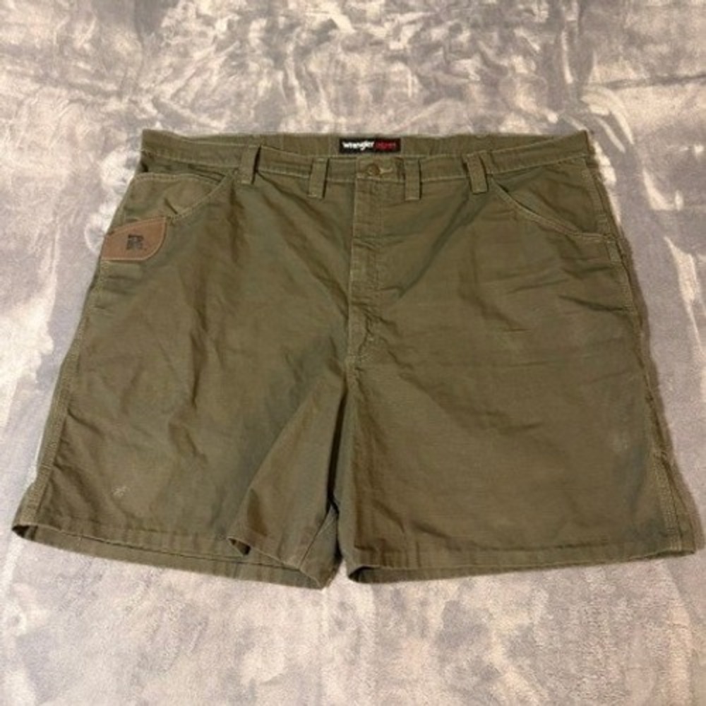 Wrangler Shorts Mens 48 Green Riggs Workwear Ripstop Cargo Carpenter Utility